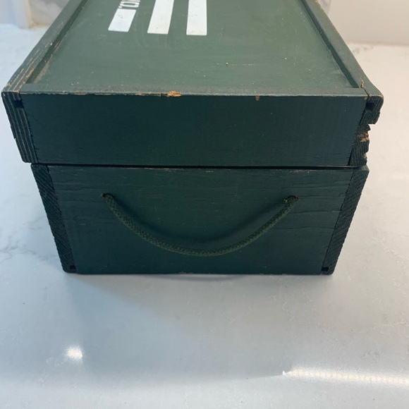 Vintage GI Joe Military Green Wood Storage Box Accessories - Picture 4 of 10